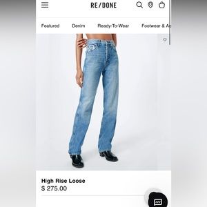 Redone high rise loose jean